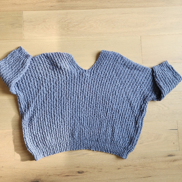 Wishlist Slouchy Chunky Knit Sweater in Cornflower Blue - Picture 5 of 7